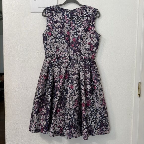 Tahari Floral Sleeveless Fit & Flare Dress Womens Size 10 Cocktail Party Wedding - Picture 3 of 7